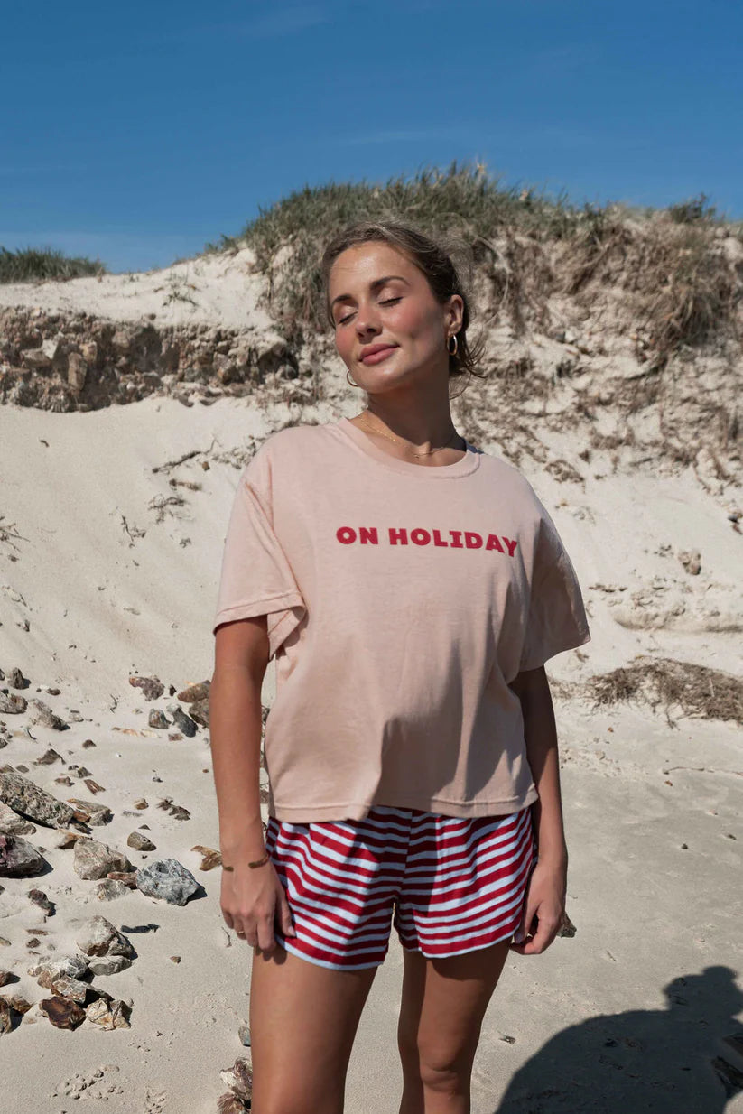 The Hall Store Sun Holiday Tee - Dusty Pink