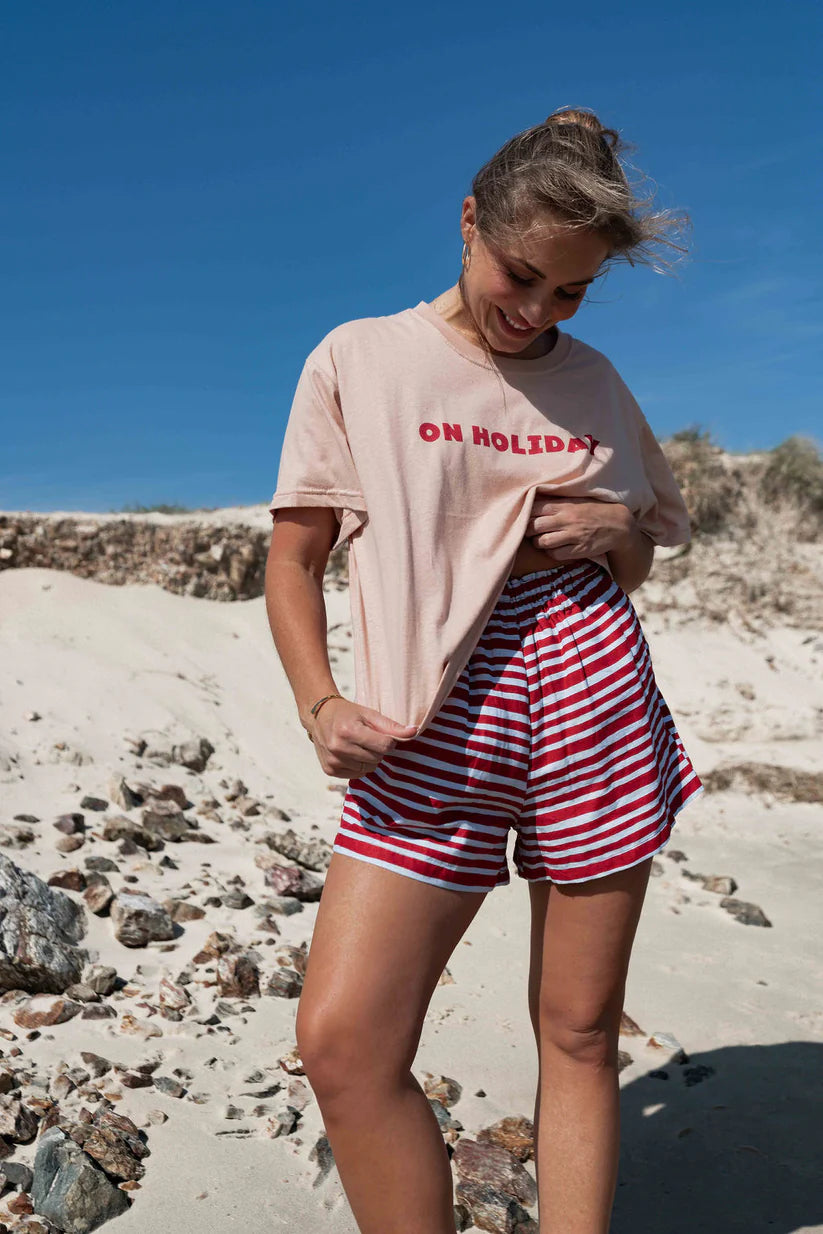 The Hall Store Sun Holiday Tee - Dusty Pink