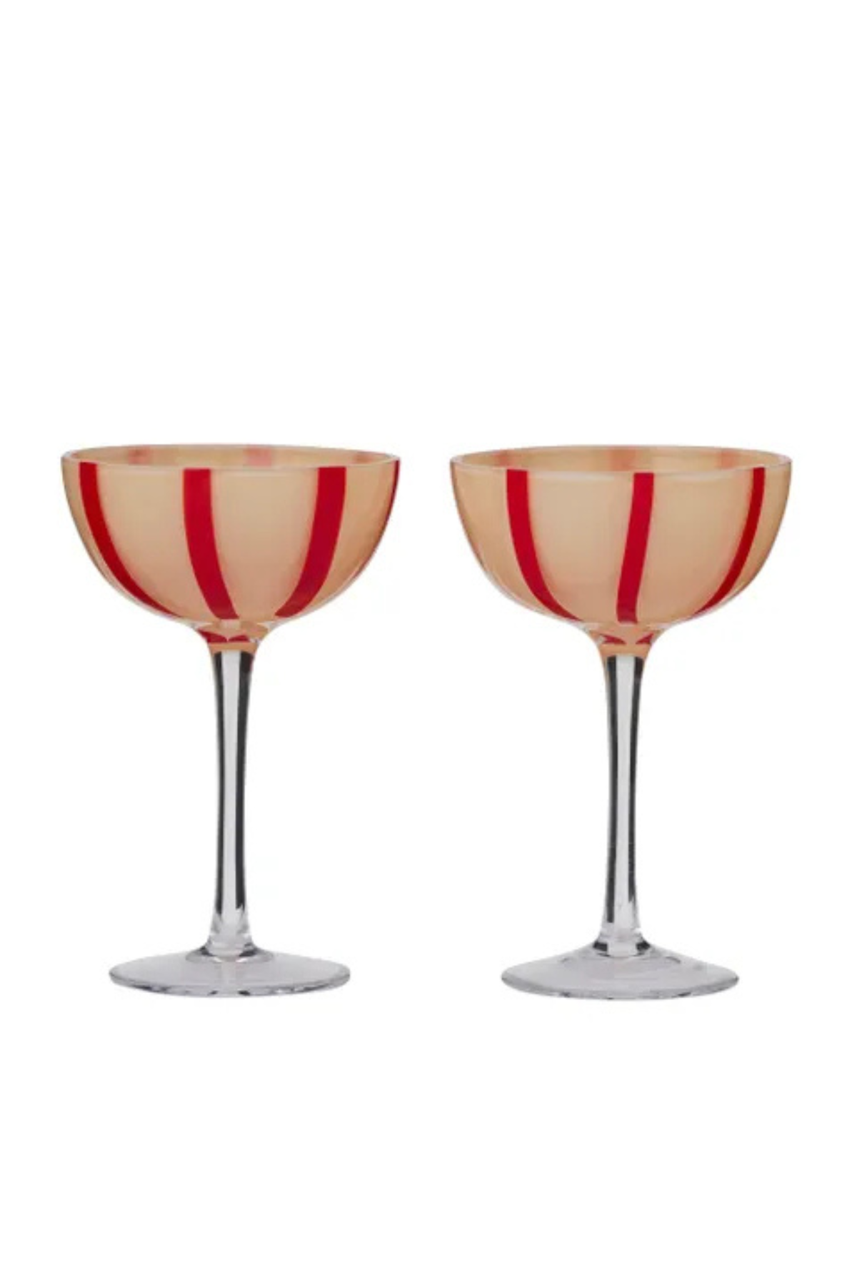 Aperitivo Set of 2 Coupe Glasses - Pink/Red