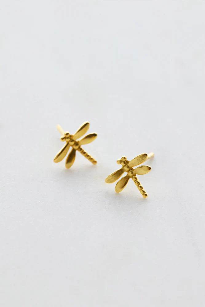 Zafino Dragonfly Stud Earring - Gold