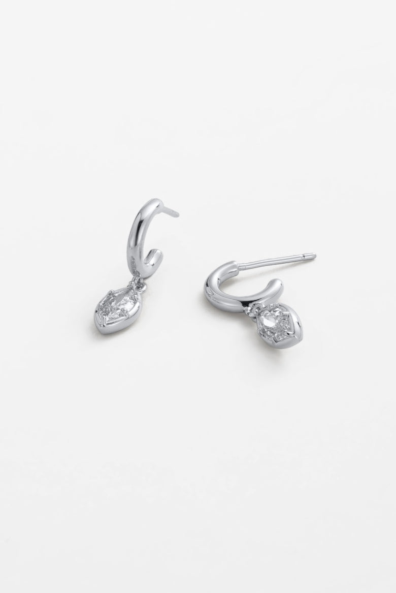 Zafino Eden Crystal Hoop - Silver