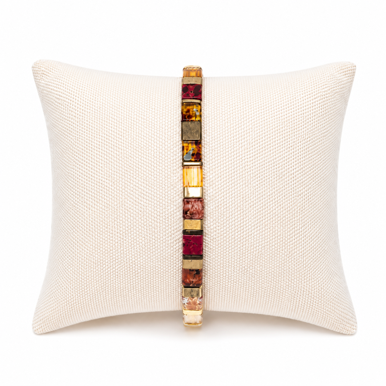 Zafino Tile Bracelet - Red/Gold