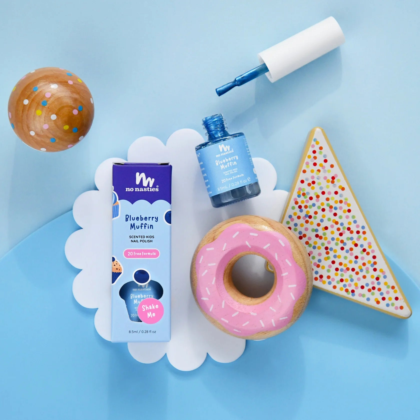 No Nasties Scented Kids Nail Polish - Blueberry Muffin