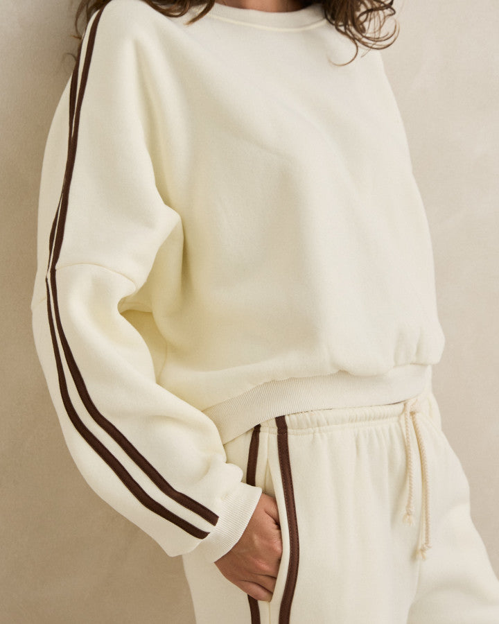 Rhythm Contrast Sweatshirt - Cream
