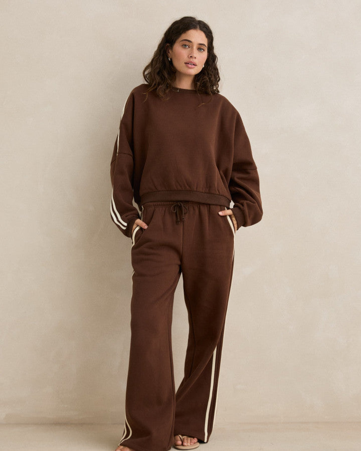 Rhythm Contrast Trackpant - Brown