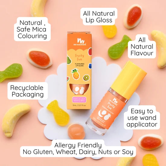 No Nasties Natural Kids Lip Gloss Wands- Shimmery Peach