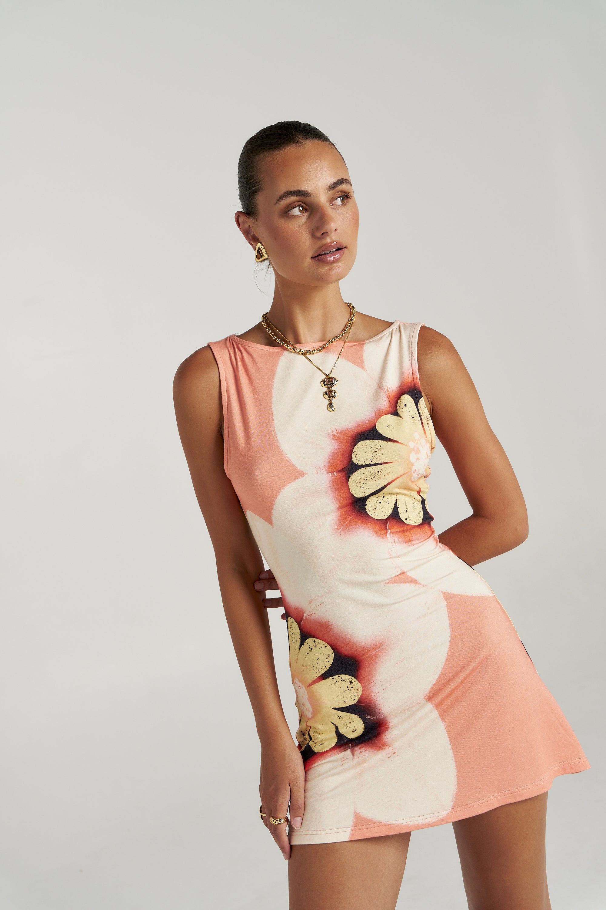 Summi Summi Boatneck Mini Dress - Harlequin