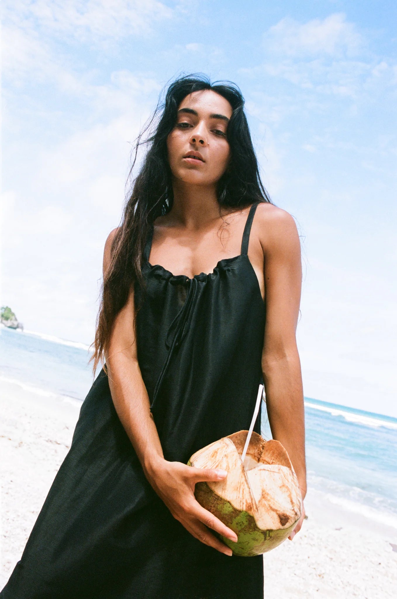 Lilly Pilly Nova Linen Silk Dress - Black