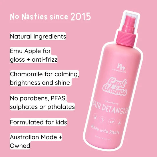 No Nasties Natural Plant Based Hair Detangler - Strawberry