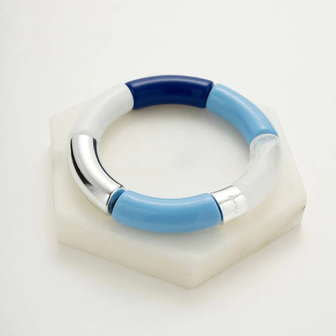 Zafino Tube Bracelet - Blue & Silver