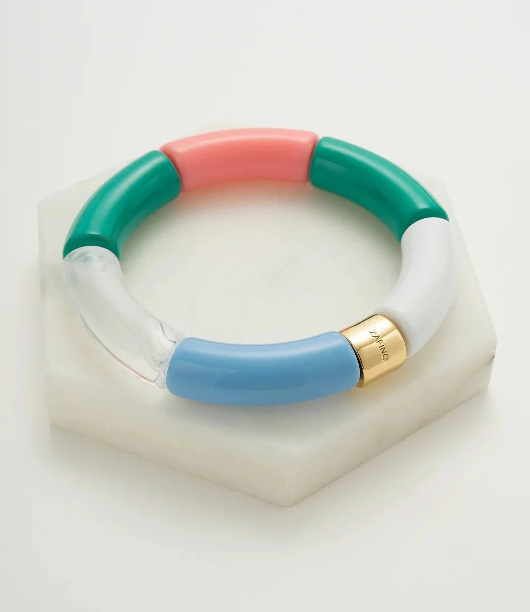 Zafino Tube Bracelet - Teal & Gold