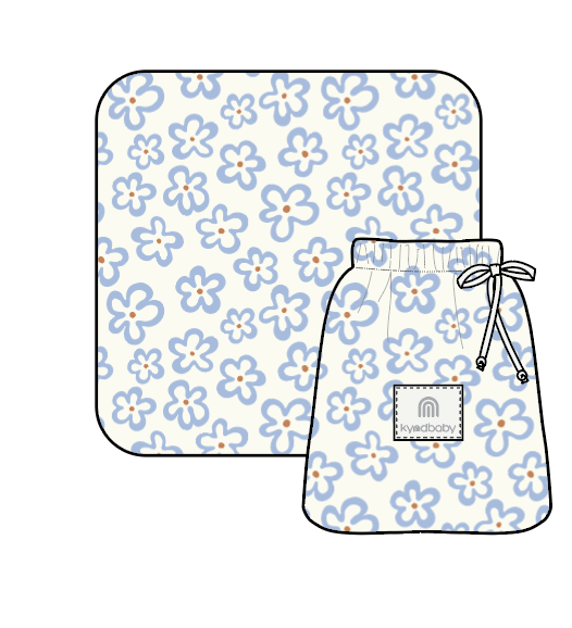 KYND Fitted Cot Sheet - Hibiscus Blue
